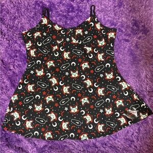 SOLD!!! Killstar Black Dress with Cat and Star Design